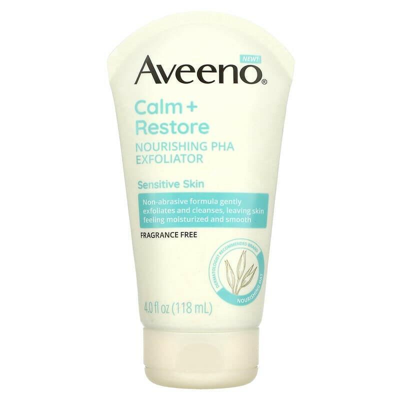 Aveeno, Calm + Restore, Nourishing PHA Exfoliator, Fragrance Free, 4 fl oz (118 ml) - Supply Center USA