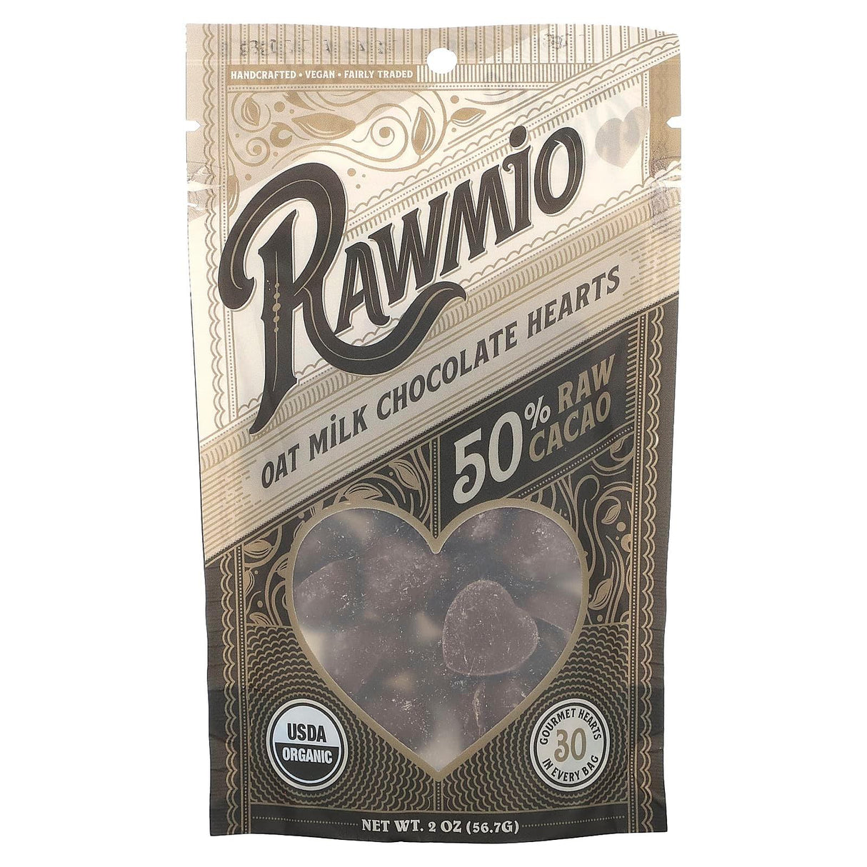 Rawmio, Mint Chocolate Hearts, 70% Raw Cacao, 2 oz (56.7 g) - Supply Center USA