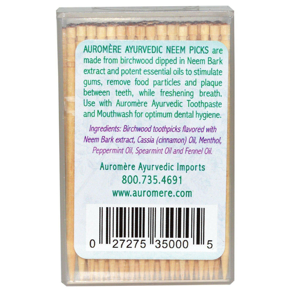 Auromere, Ayurvedic Toothpicks, Neem Picks, 100 Pieces - HealthCentralUSA