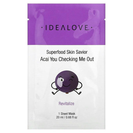 Idealove, Superfood Skin Savior, For Love and Honey, 1 Beauty Sheet Mask, 0.68 fl oz (20 ml) - Supply Center USA