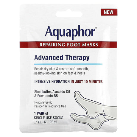 Aquaphor, Repairing Foot Masks, 1 Pair, .7 fl oz (20 ml) - Supply Center USA