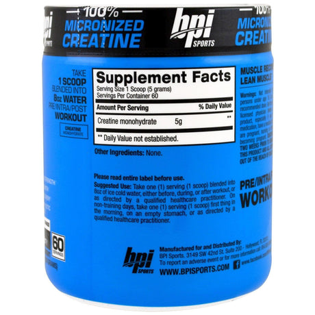 BPI Sports, Micronized Creatine, Limited Edition, Unflavored, 10.58 oz (300 g) - Supply Center USA