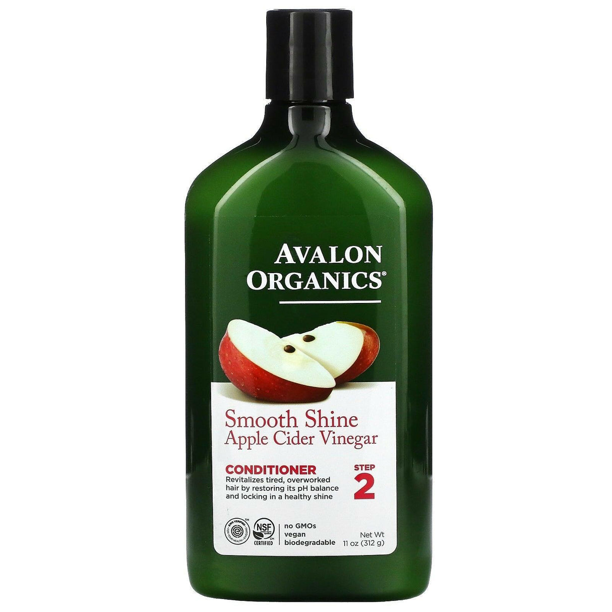 Avalon Organics, Conditioner, Smooth Shine, Step 2, Apple Cider Vinegar, 11 oz (312 g) - Supply Center USA