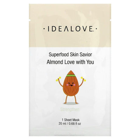 Idealove, Superfood Skin Savior, Pretty as a Peach, 1 Beauty Sheet Mask, 0.68 fl oz (20 ml) - Supply Center USA