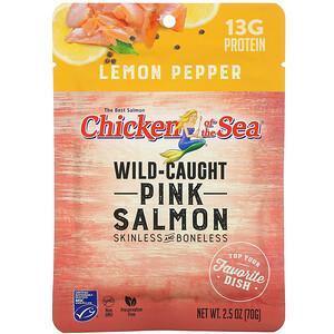 Chicken of the Sea, Wild-Caught Pink Salmon, Lemon Pepper, 2.5 oz (70 g) - Supply Center USA