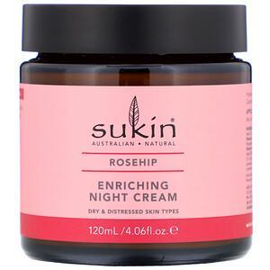 Sukin, Enriching Night Cream, Rosehip, 4.06 fl oz (120 ml) - HealthCentralUSA