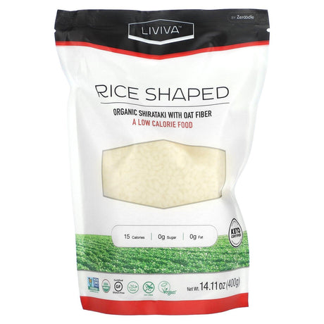 LIVIVA, Rice Shaped, Organic Shirataki with Oat Fiber, 14.11 oz (400 g) - Supply Center USA