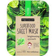 Freeman Beauty, Superfood Beauty Sheet Mask, Brightening Spinach, 1 Mask, 0.84 fl oz (25 ml) - Supply Center USA