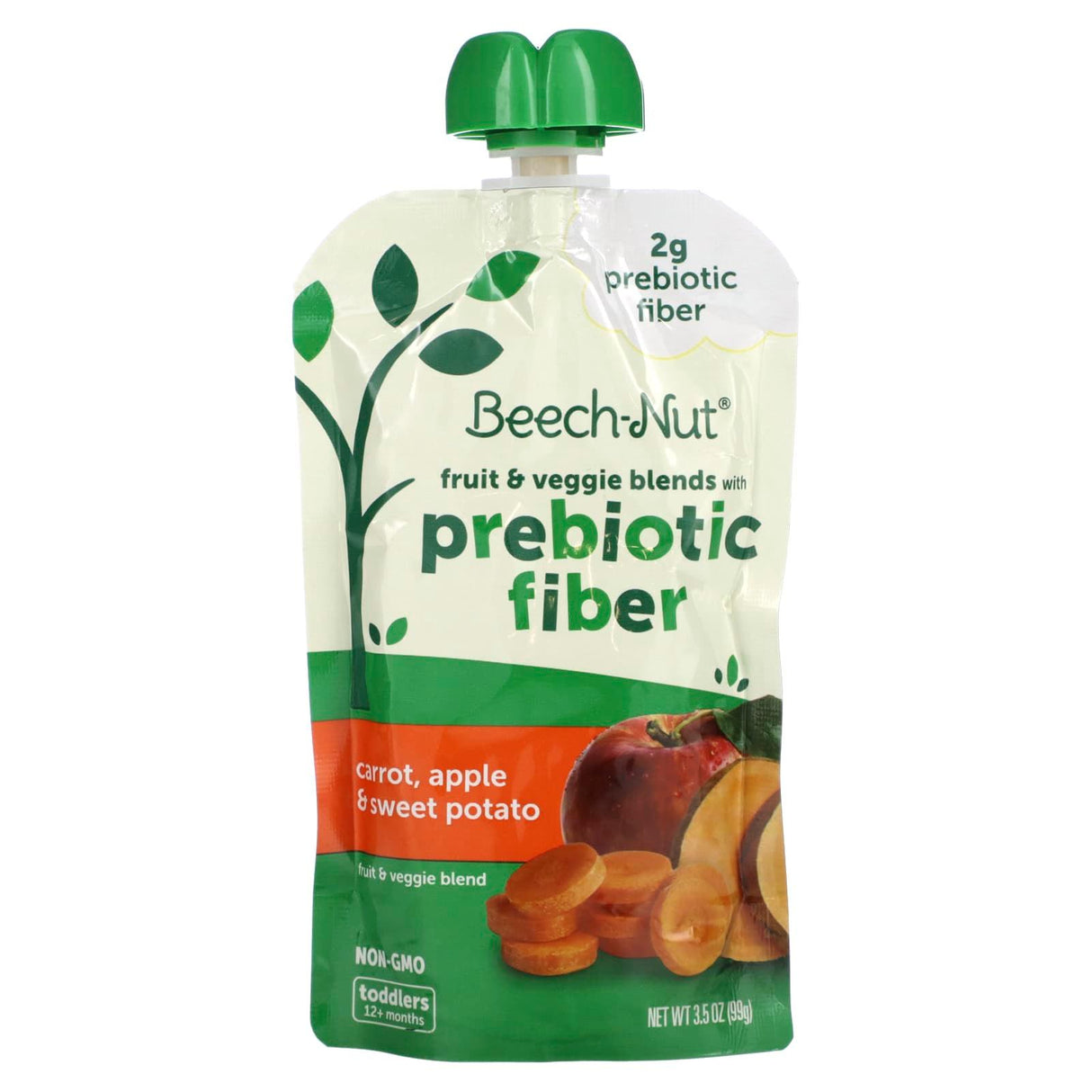 Beech-Nut, Fruit & Veggie Blends with Prebiotic Fiber, 12+ Months, Carrot, Apple & Sweet Potato, 3.5 oz (99 g) - Supply Center USA