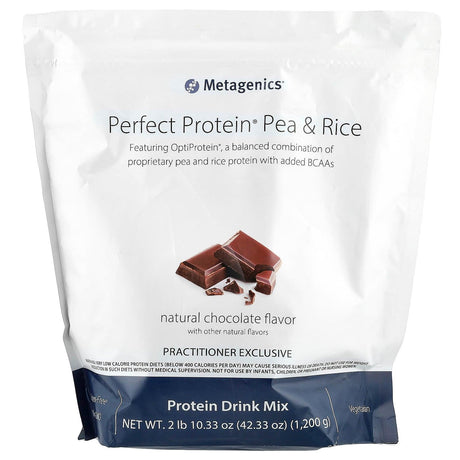 Metagenics, Perfect Protein® Pea & Rice, Natural Chocolate, 2 lb 10.33 oz (1,200 g) - Supply Center USA