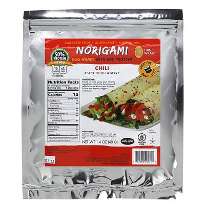 Norigami, Egg Wraps with Pea Protein, Chia Seeds, 10 Thin Wraps, 1.4 oz (40 g) - Supply Center USA