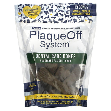 ProDen, PlaqueOff System, Dental Care Bones, For Dogs, Vegetable Fusion, 13 Bones, 17 oz (482 g) - Supply Center USA