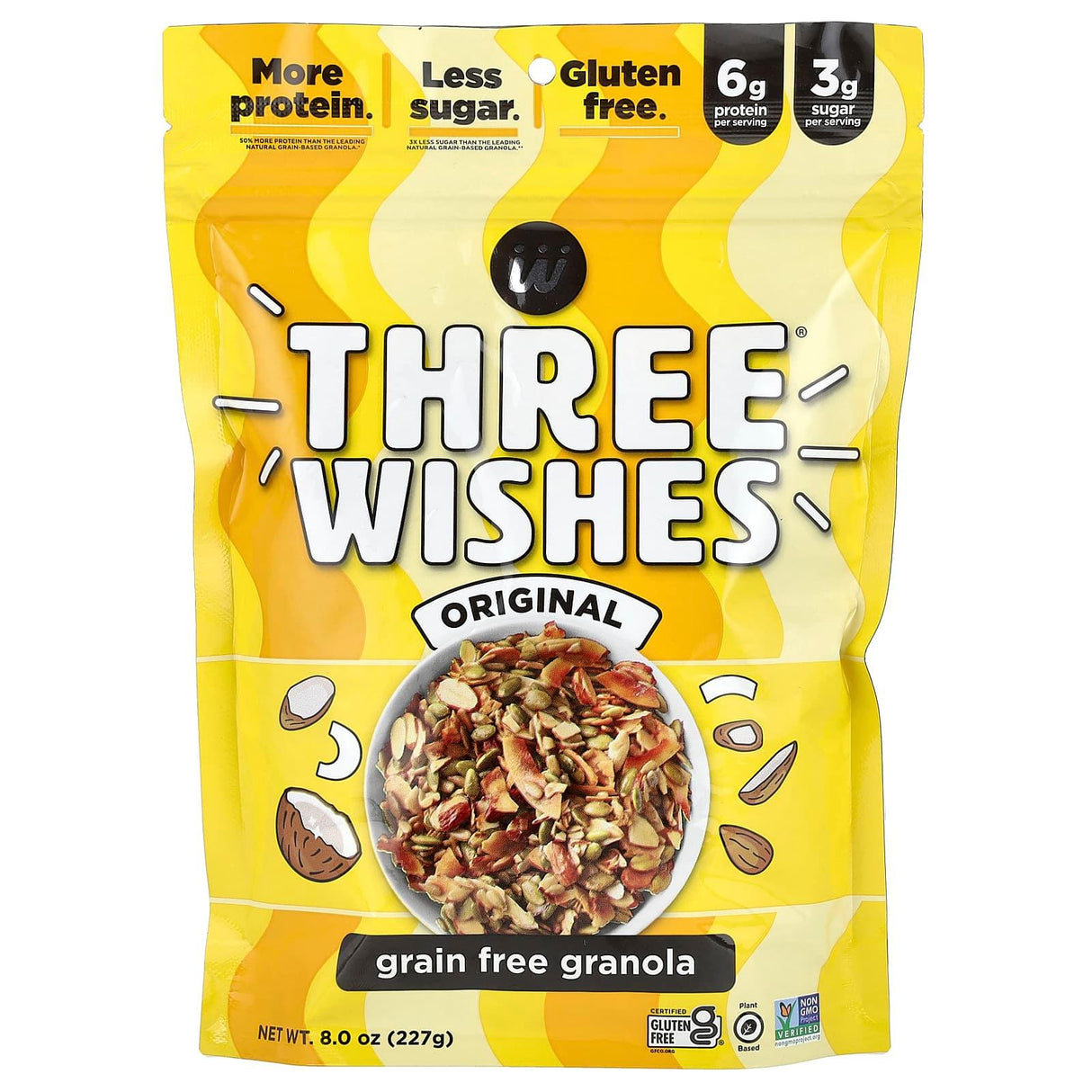 Three Wishes, Grain Free Granola, Original, 8 oz (227 g) - Supply Center USA