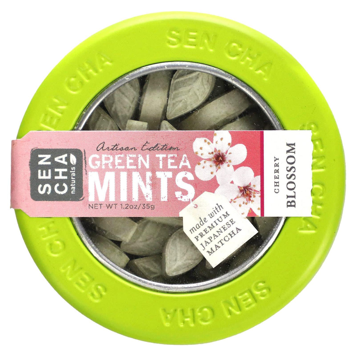 Sencha Naturals, Artisan Edition Green Tea Mints, Cherry Blossom, 1.2 oz (35 g) - Supply Center USA