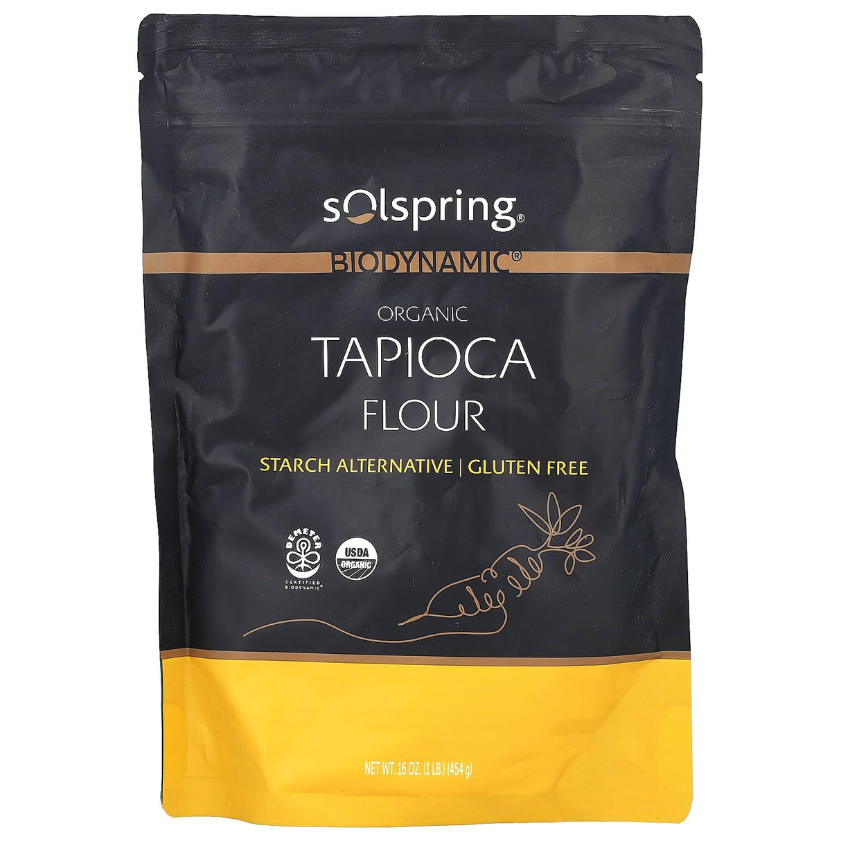 Dr. Mercola, Solspring, Biodynamic, Organic Tapioca Flour, 16 oz (454 g) - Supply Center USA