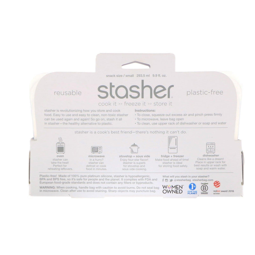 Stasher, Reusable Silicone Food Bag, Snack Size Small, Clear, 9.9 fl oz (293.5 ml) - HealthCentralUSA