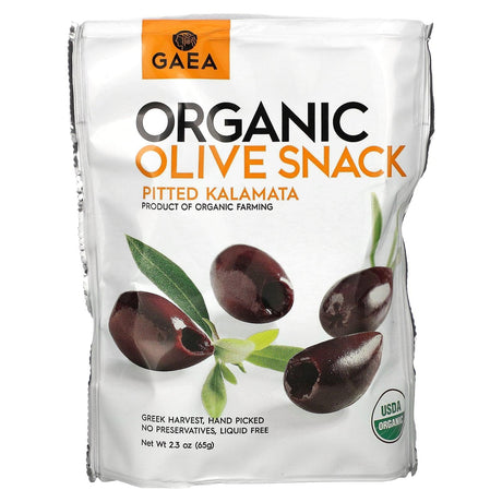 Gaea, Organic Olive Snack, Pitted Kalamata, 2.3 oz (65 g) - Supply Center USA