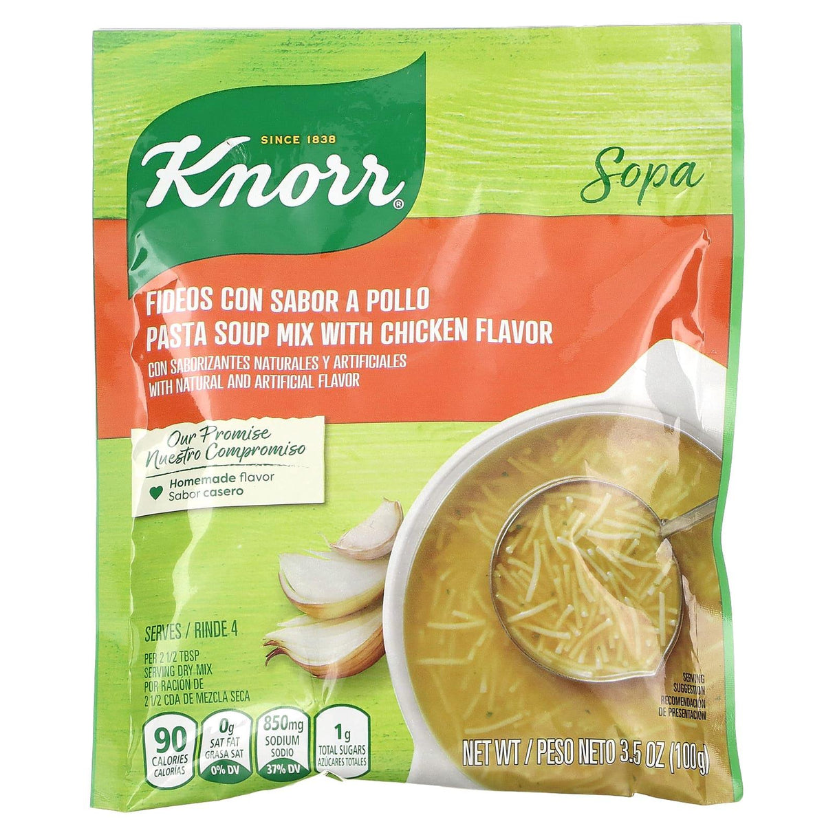 Knorr, Pasta Soup Mix With Chicken Flavor, 3.5 oz (100 g) - Supply Center USA