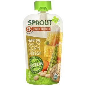 Sprout Organic, Baby Food, 8 Months & Up, Sweet Pea, Carrot, Corn And White Bean, 4 oz ( 113 g) - HealthCentralUSA