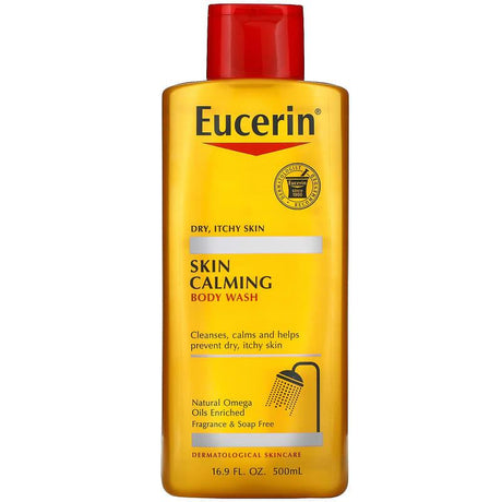 Eucerin, Skin Calming Body Wash, Fragrance Free, 16.9 fl oz (500 ml) - Supply Center USA