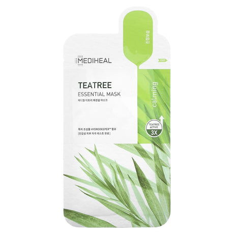 Mediheal, Tea Tree, Essential Beauty Mask, 4 Sheets, 0.81 fl oz (24 ml) Each - Supply Center USA