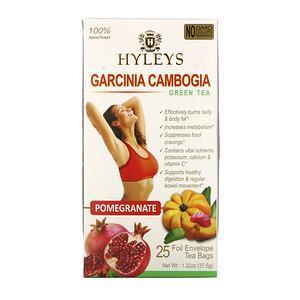 Hyleys Tea, Garcinia Cambogia Green Tea, Pomegranate, 25 Tea Bags, 1.32 oz (37.5 g) - Supply Center USA