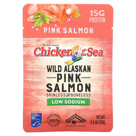 Chicken of the Sea, Wild-Caught Pink Salmon, Low Sodium, 2.5 oz (70 g) - Supply Center USA