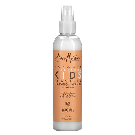 SheaMoisture, Kids, Leave-In Conditioning Milk with Shea Butter, Thick, Curly Hair, Coconut & Hibiscus, 8 fl oz (237 ml) - Supply Center USA