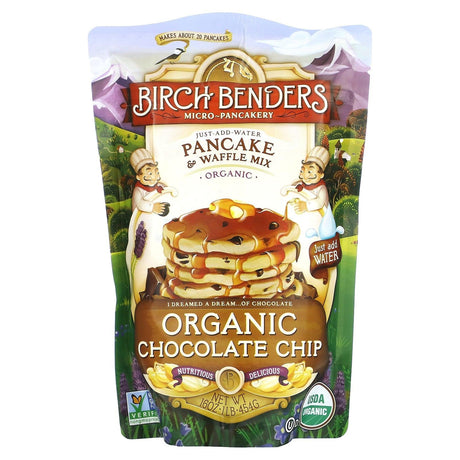 Birch Benders, Pancake & Waffle Mix, Organic Chocolate Chip, 1 lb (454 g) - Supply Center USA