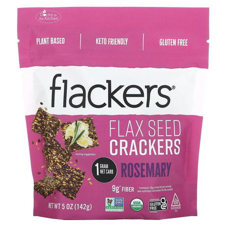 Flackers, Flax Seed Crackers, Rosemary, 5 oz (142 g) - Supply Center USA