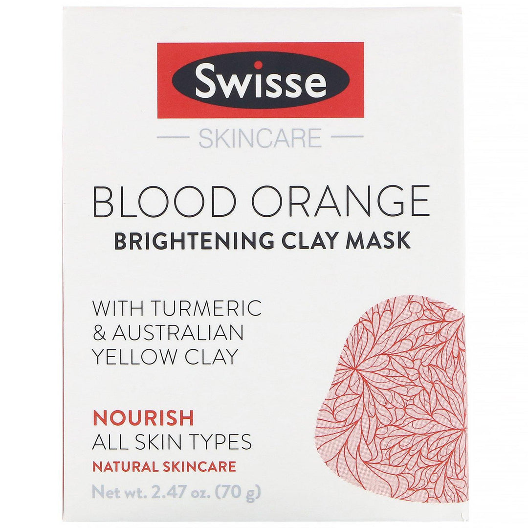 Swisse, Skincare, Blood Orange Brightening Clay Mask, 2.47 oz (70 g) - HealthCentralUSA