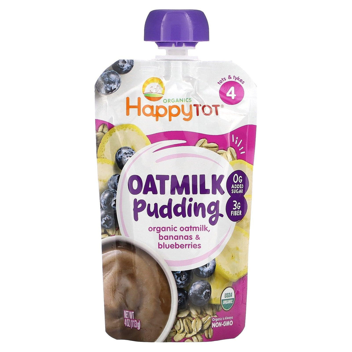 Happy Family Organics, Happy Tot, Oatmilk Pudding, Stage 4, Organic Oatmilk, Mangos, Pineapples & Coconutmilk, 4 oz (113 g) - Supply Center USA