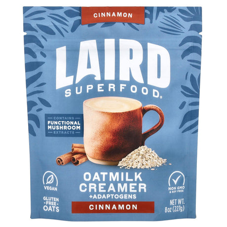 Laird Superfood, Oatmilk Creamer + Adaptogens, Cinnamon , 8 oz (227 g) - Supply Center USA