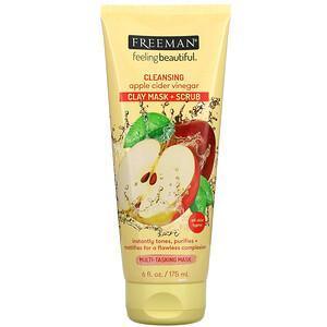 Freeman Beauty, Cleansing Apple Cider Vinegar Clay Mask + Scrub, 6 fl oz (175 ml) - Supply Center USA