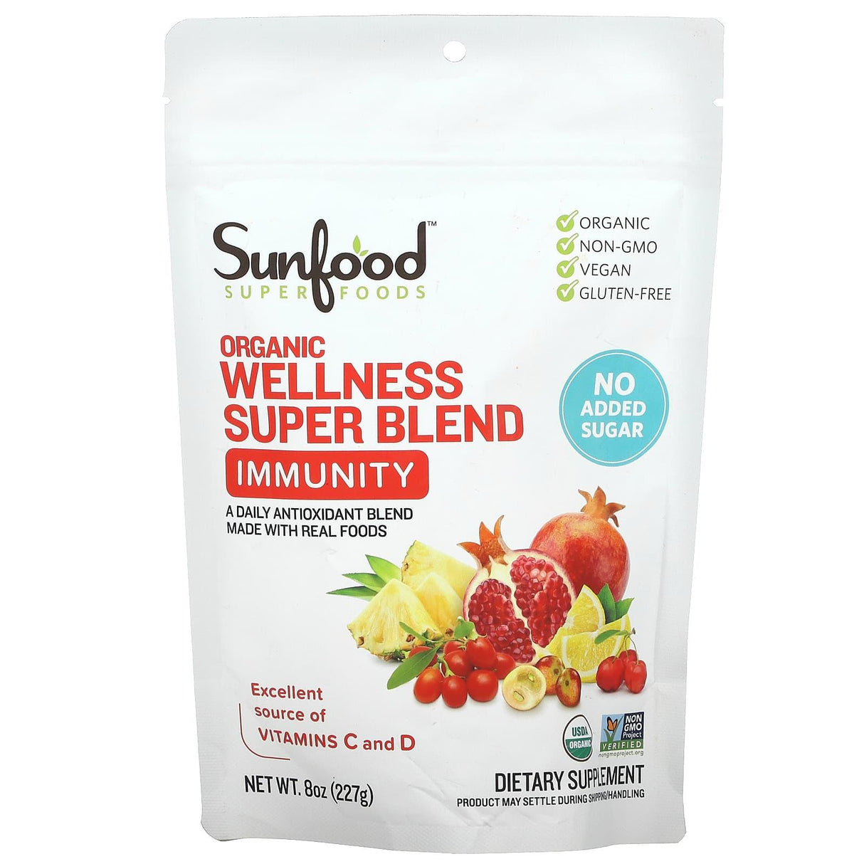 Sunfood, Organic Wellness Super Blend, Immunity, 8 oz (227 g) - Supply Center USA