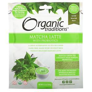 Organic Traditions, Matcha Latte with Probiotics, 5.3 oz (150 g) - Supply Center USA