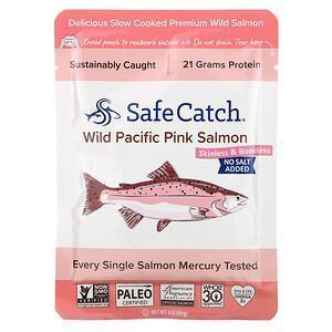 Safe Catch, Wild Pacific Pink Salmon, Skinless & Boneless, No Salt Added, 3 oz (85 g) - Supply Center USA