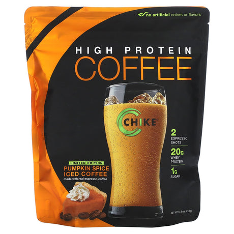 Chike Nutrition, High Protein Iced Coffee, Pumpkin Spice, 14.6 oz (413 g) - Supply Center USA