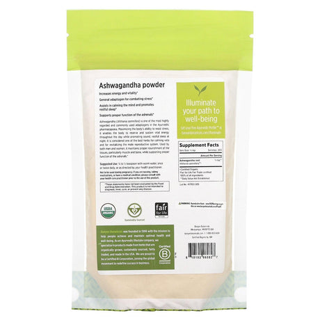 Banyan Botanicals, Ashwagandha Powder, 0.5 g lb (227 g) - Supply Center USA