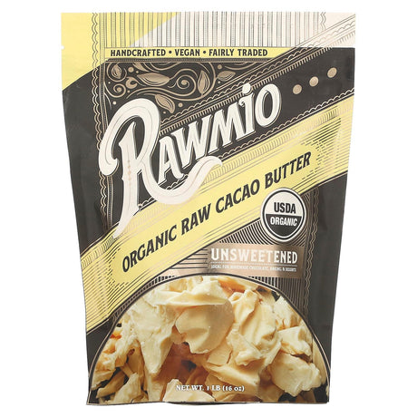 Rawmio, Organic Raw Cacao Butter, Unsweetened, 1 lb (16 oz) - Supply Center USA