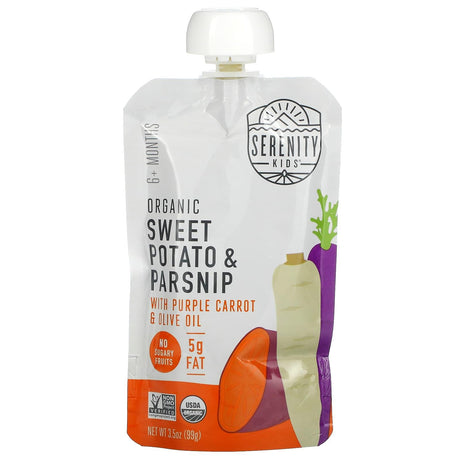 Serenity Kids, Organic Carrots, Spinach & Basil with Olive Oil, 6+ Months, 3.5 oz (99 g) - Supply Center USA