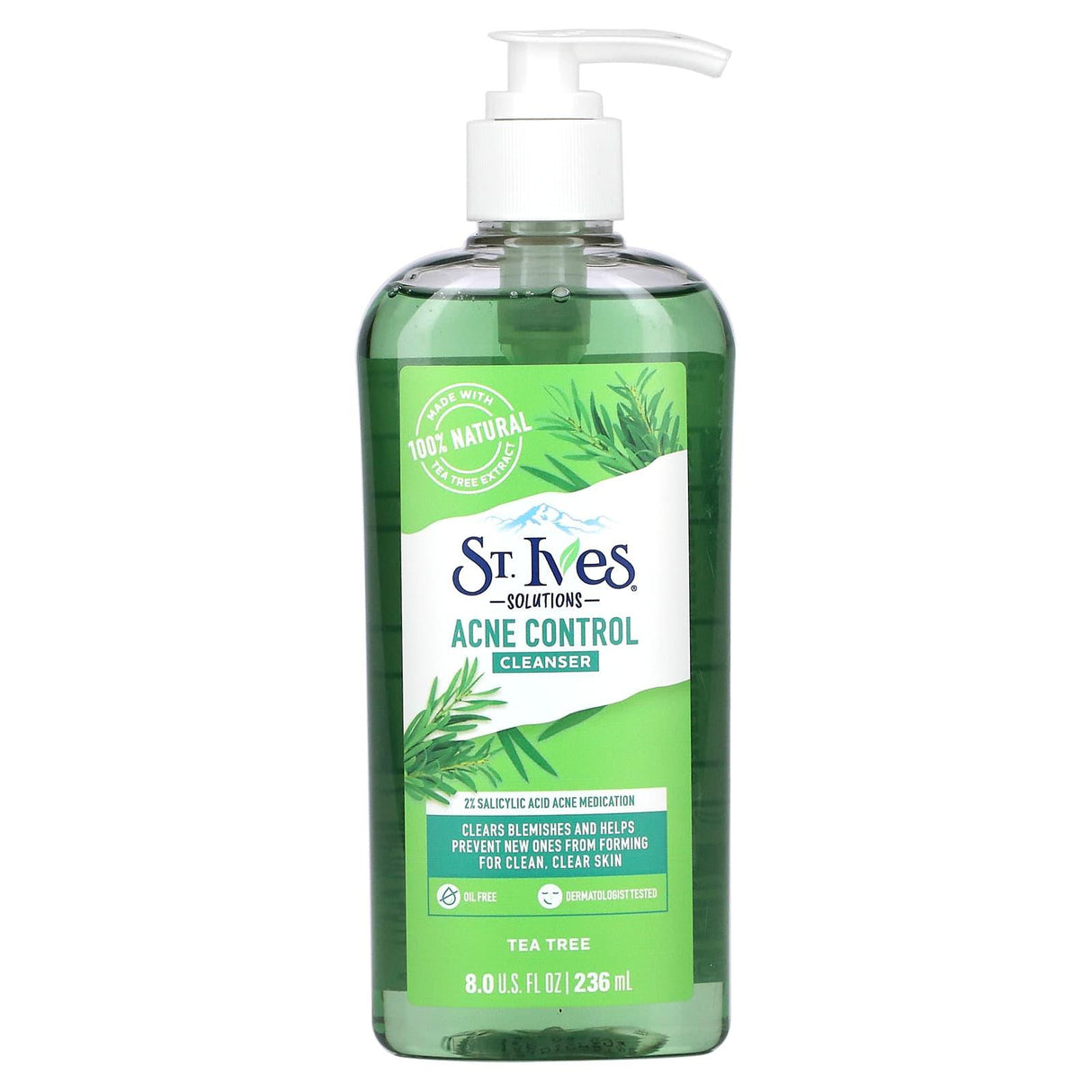 St. Ives, Solutions, Acne Control Cleanser, Tea Tree, 8 fl oz (236 ml) - Supply Center USA