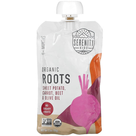 Serenity Kids, Organic Sweet Potato & Parsnips with Purple Carrot & Olive Oil, 6+ Months, 3.5 oz (99 g) - Supply Center USA