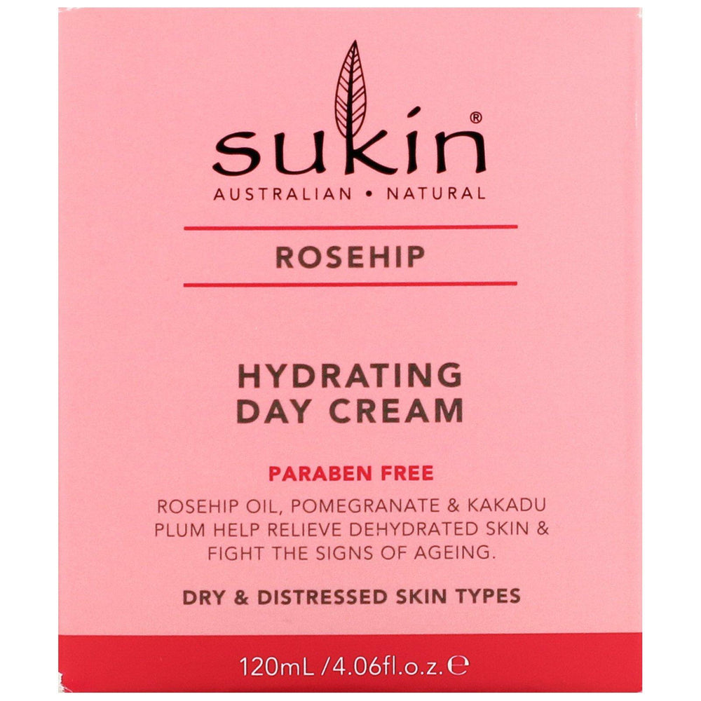 Sukin, Hydrating Day Cream, Rosehip, 4.06 fl oz (120 ml) - HealthCentralUSA