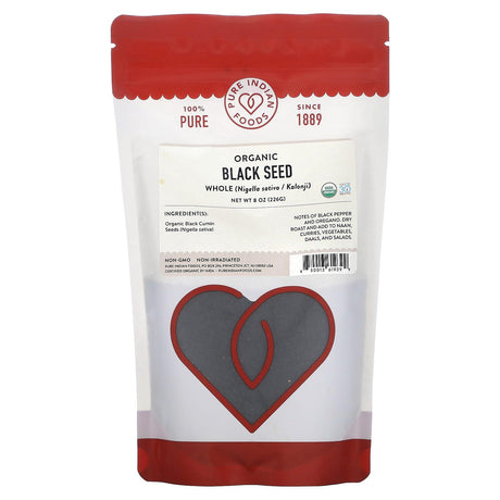 Pure Indian Foods, Organic Whole Black Seed , 8 oz (226 g) - Supply Center USA