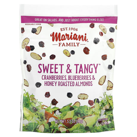 Mariani Dried Fruit, Sweet & Tangy, Cranberries, Blueberries & Honey Roasted Almonds, 3.5 oz (99 g) - Supply Center USA