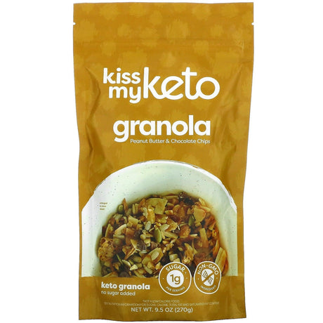 Kiss My Keto, Keto Granola, Peanut Butter & Chocolate Chips, 9.5 oz (270 g) - Supply Center USA