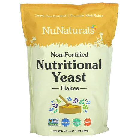 NuNaturals, Non-Fortified Nutritional Yeast Flakes, 24 oz (680 g) - Supply Center USA