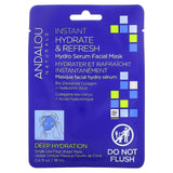 Andalou Naturals, Naturals, Instant Hydrate & Refresh, Hydro Serum Beauty Facial Mask, 0.6 fl oz (18 ml) - Supply Center USA