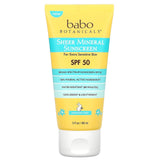 Babo Botanicals, Sheer Mineral Sunscreen, SPF 50, Fragrance Free, 3 fl oz (89 ml) - Supply Center USA